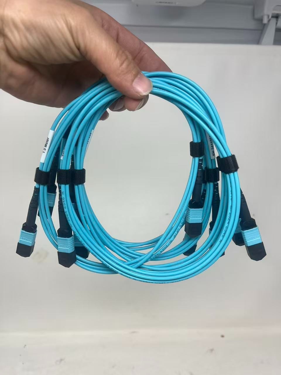 1 PCS ,12F MPO OM3 MPO Fiber Optic Cables  Type B 1.75M Aqua  female to female