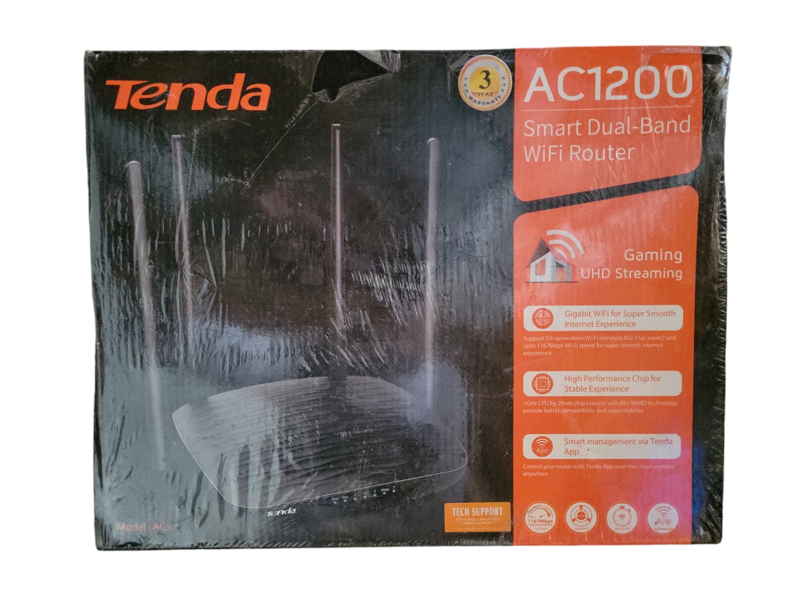 Tenda AC5 AC1200 Smart Dual Band 1167 Mbps Wireless Router