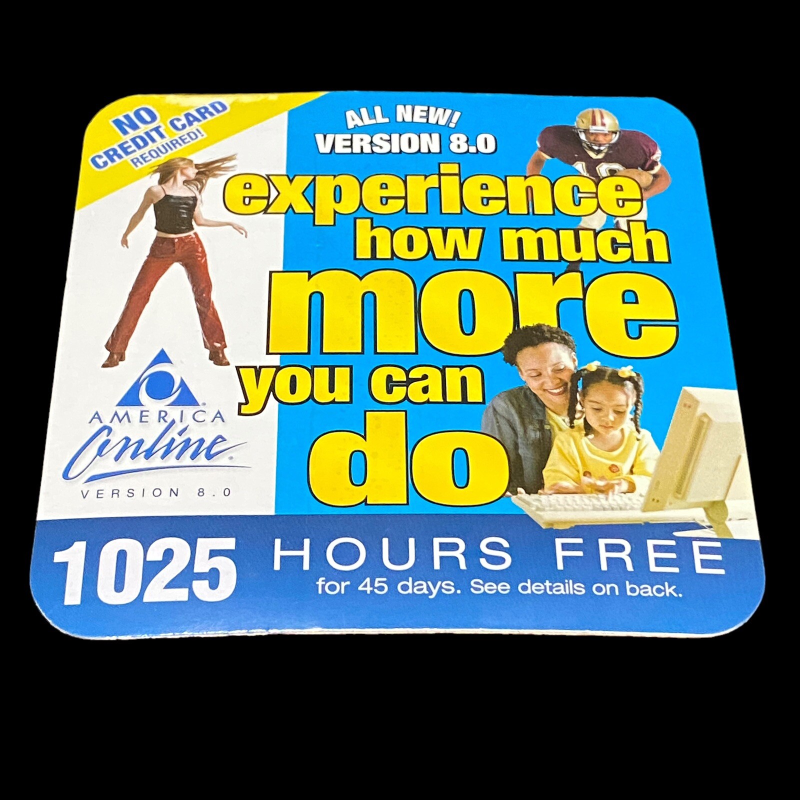 AOL 8.0 Experience How Much You Can Do CD 1025 Hrs Free Computer Software Sealed