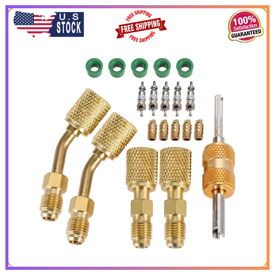 R410a Adapter for Mini Split System, 5/16 Female 1/4 Male Flare Adapter