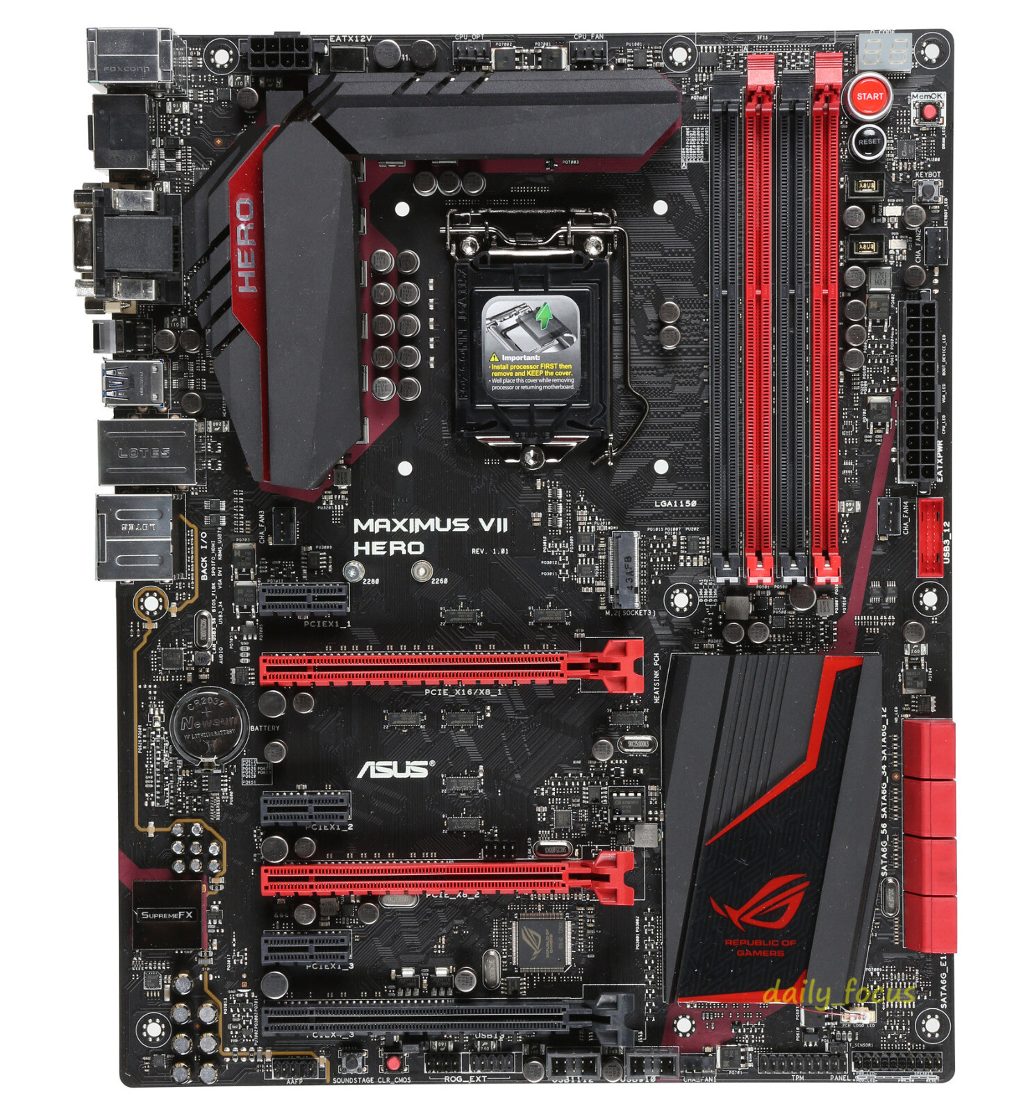 Asus MAXIMUS VII HERO 6*PCIE Motherboard LGA 1150 Intel Z97 DDR3 DIMM USB3.0 ATX