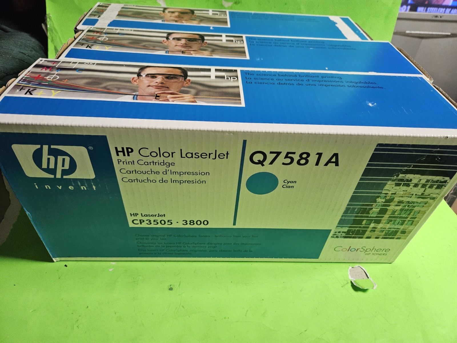 LOT OF 3 SEALED HP 503A Q7581A Cyan Toner Cartridge   Color LaserJet 3800 CP3505