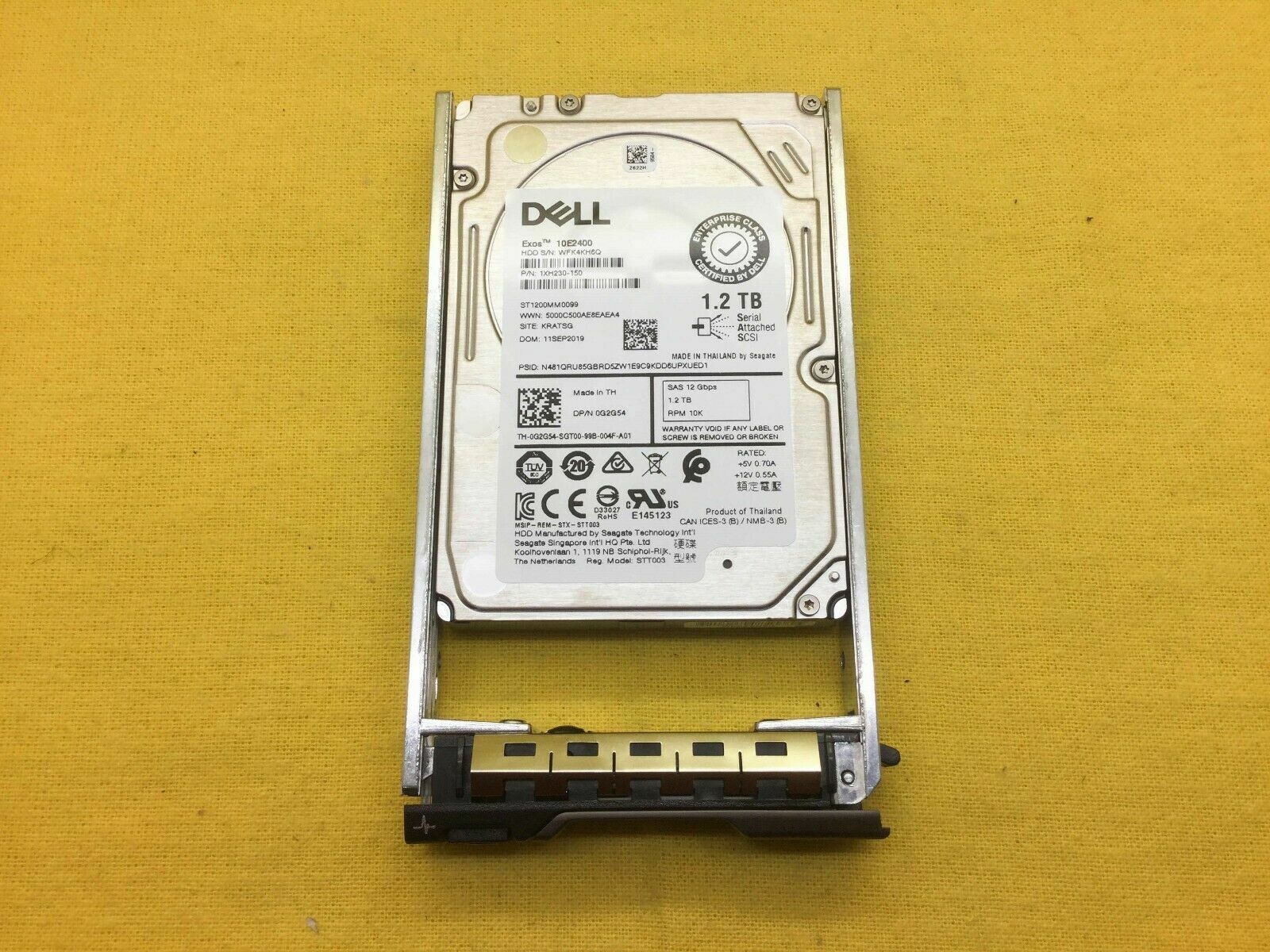 400-AJPD Dell 1.2TB 10K SAS 2.5" Drive for PowerEdge R310 R410 R510 R610 R710