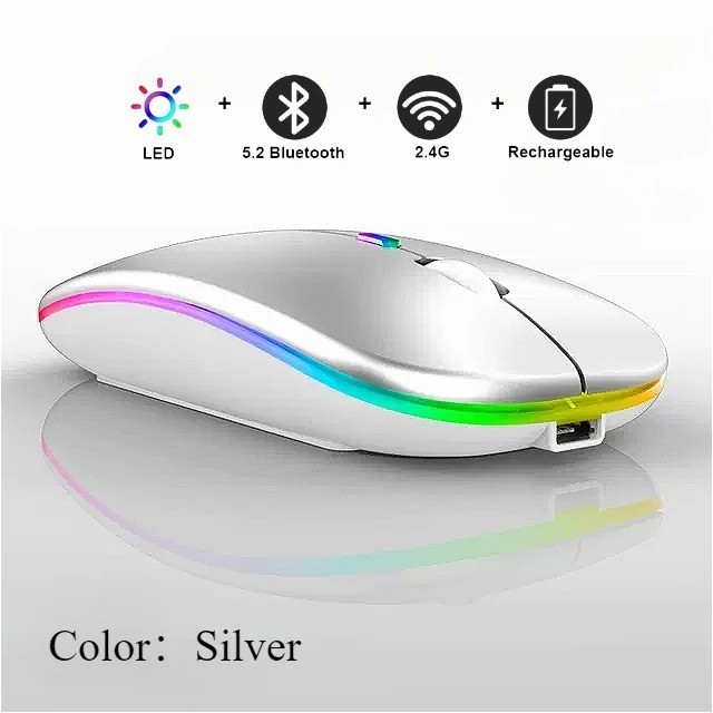 Wireless Mouse Rechargeable Silent LED Backlit Mice PC Laptop Computer Mous 2.4G