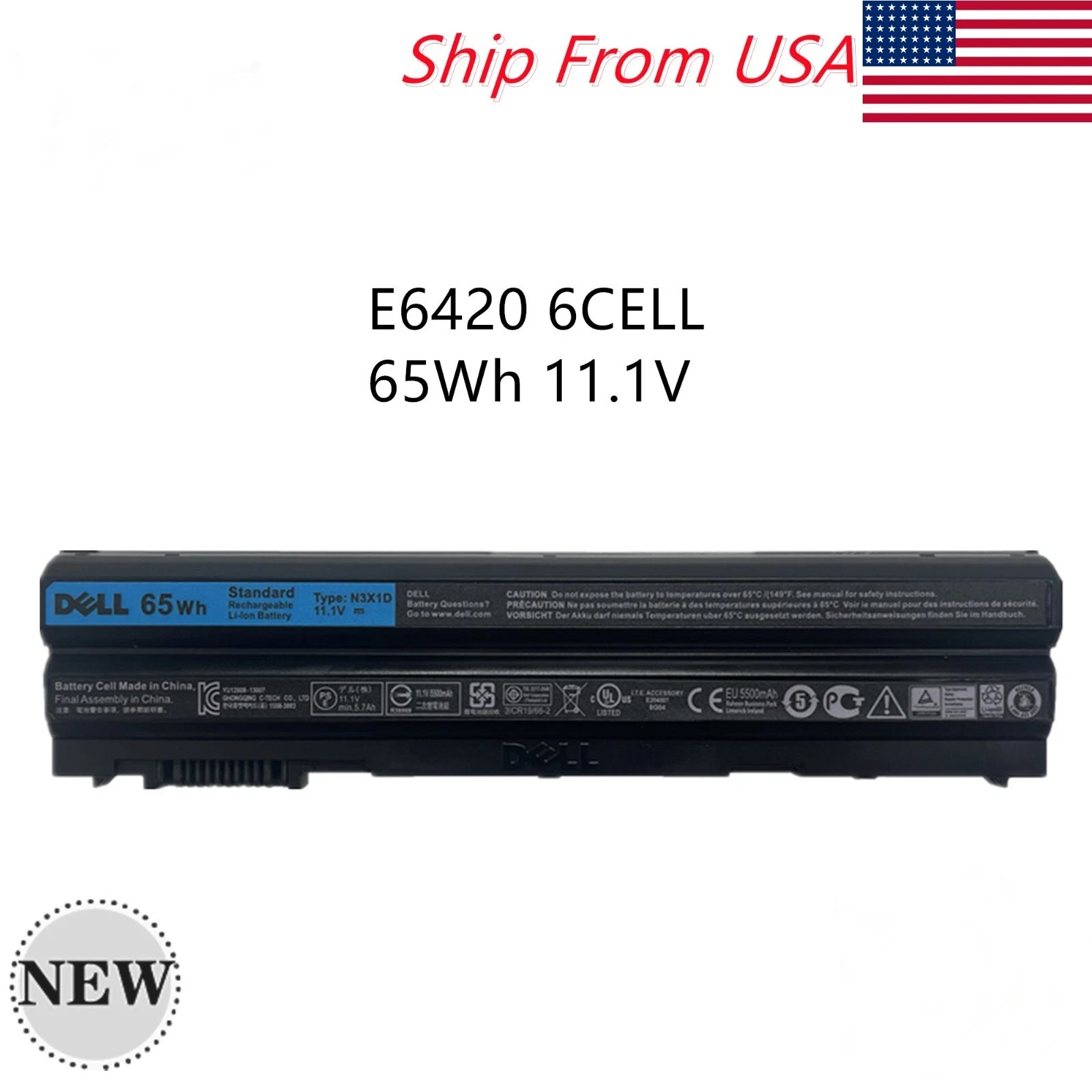 NEW Original 65Wh T54FJ Battery 8858X N3X1D for Dell Latitude E6430 E6540 E6530