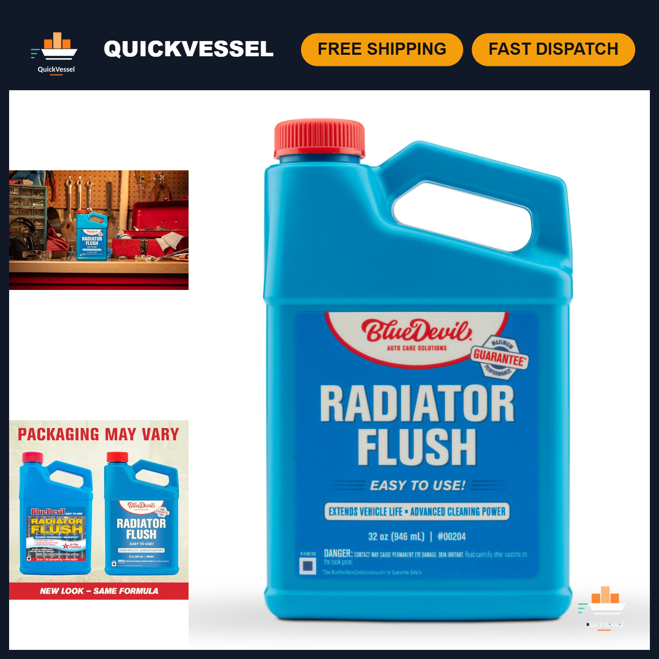 Radiator Flush Cleaner - 1 Quart (Pack of 6) - Engine Cooling System Maintenance
