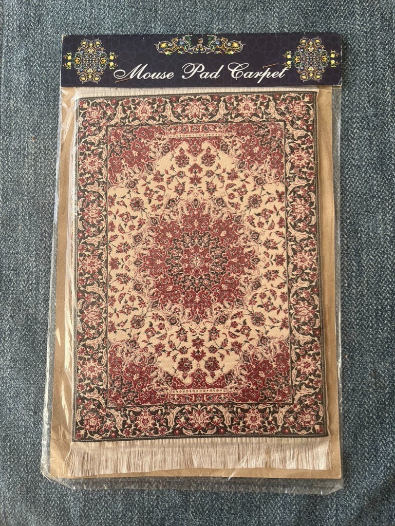 Persian Carpet Style Mouse Pad Oriental Vintage Bohemian Rug Desk Pad Miniature 