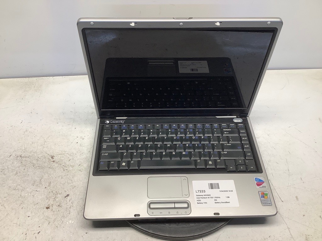 Gateway MX3562 Intel Pentium-M 735 1.70GHz 1 GB NO HDD Dim screen