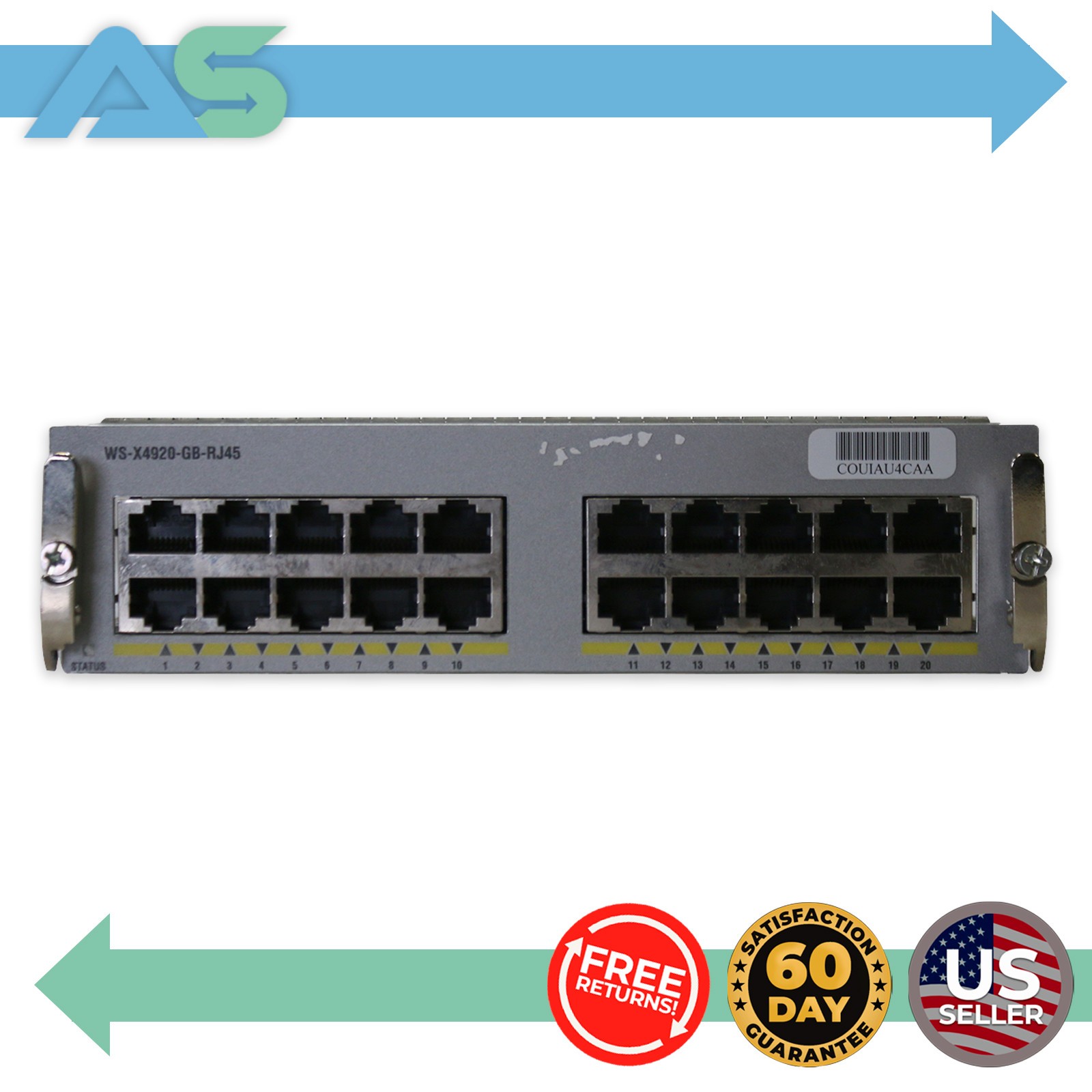 Cisco WS-X4920-GB-RJ45 RJ-45 Network Ethernet Module 20-Port 1000 Mbps / 1 Gbps