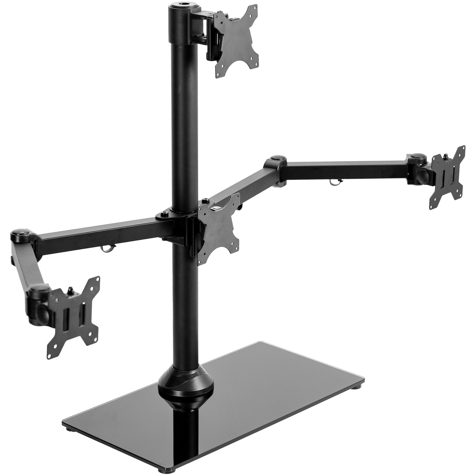 VIVO Steel Quad Freestanding 3 + 1 Monitor Mount | 4 Screens up to 24"
