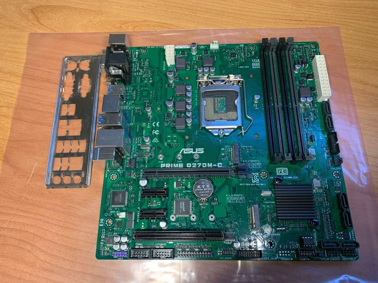 Lot of 5 ASUS Prime Q270M-C Motherboard Intel LGA1151 Socket w IO Plate -TESTED