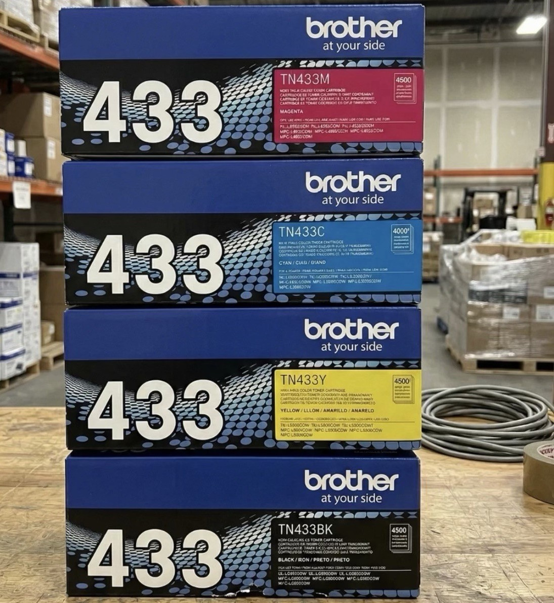 Brother TN433 CMYK High Yield Toner Set OEM TN433BK/C/M/Y New Sealed