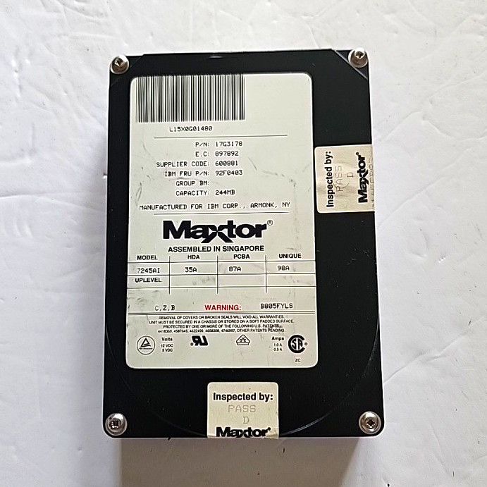 Maxtor 244MB 3.5" IDE Internal HDD 7245A1 IBM FRU 92F0403 MPN 17G3178