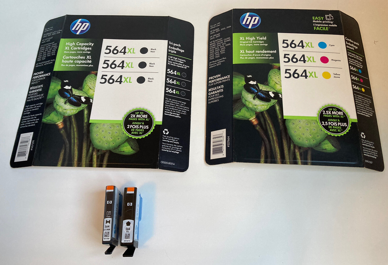 Lot 8 Sealed Genuine HP 564XL cartridges Black Yellow Cyan Magenta exp 2016/2018