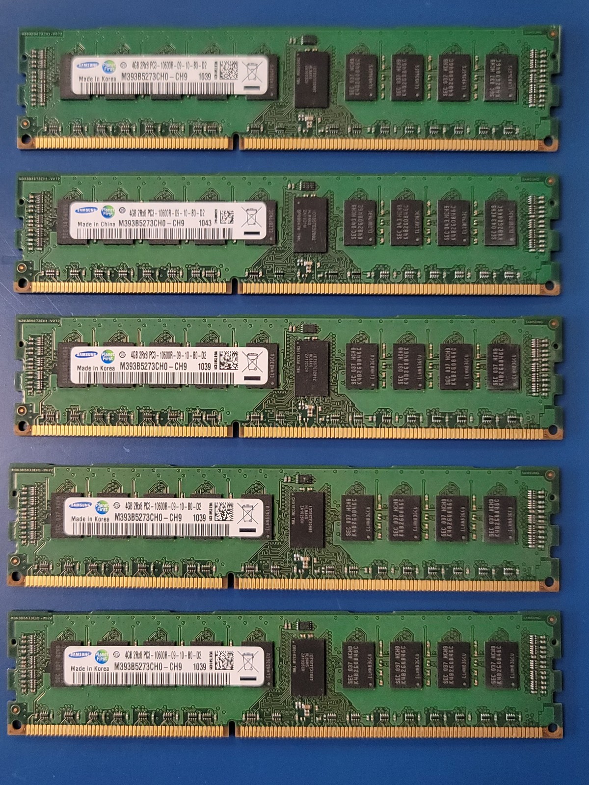 Samsung 4GB 2Rx8 PC3-10600R DDR3 ECC REG Server RAM M393B5273CH0-CH9 Tested
