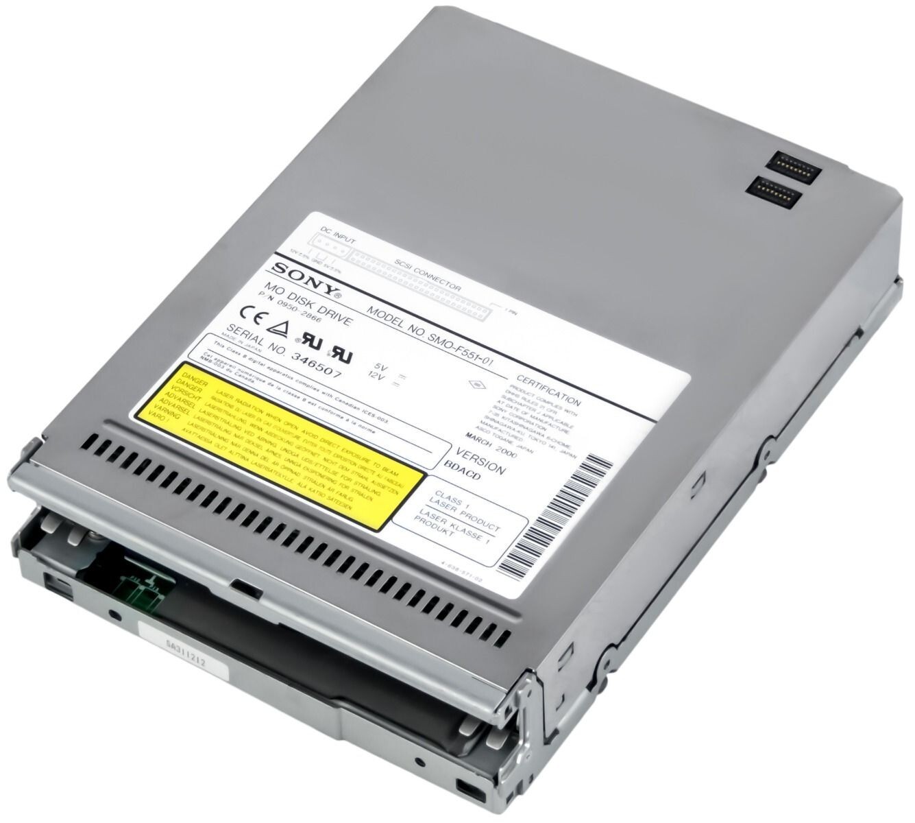 MO DISK DRIVE SONY SMO-F551-01 5.2GB SCSI 50-PIN 5.25''