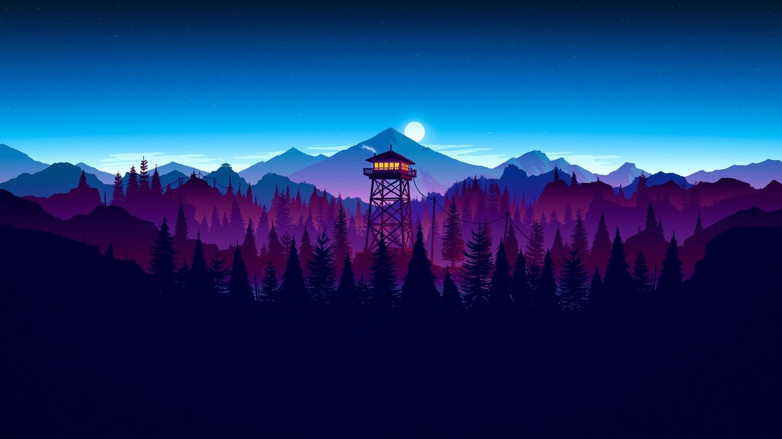 Landscape forest nature firewatch Custom Gaming Mat Desk