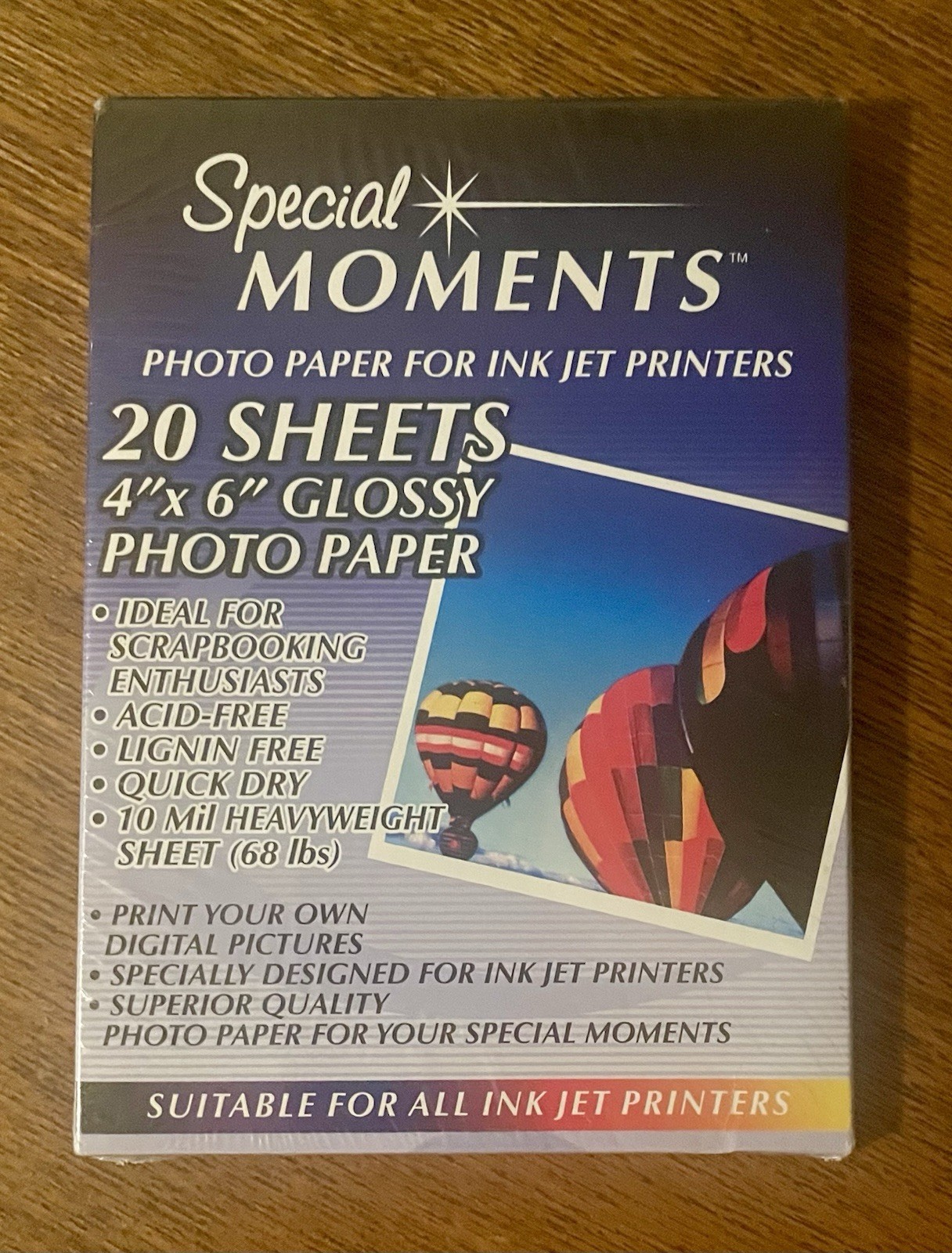 GLOSSY SPECIAL MOMENTS PHOTO PAPER FOR INK JET PRINTERS 20 SHEETS 4X6 NEW