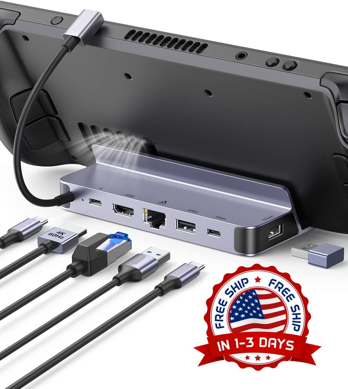Estación de acoplamiento USB C con HDMI 4K a 60 Hz y Gigabit Ethernet US NUEVO