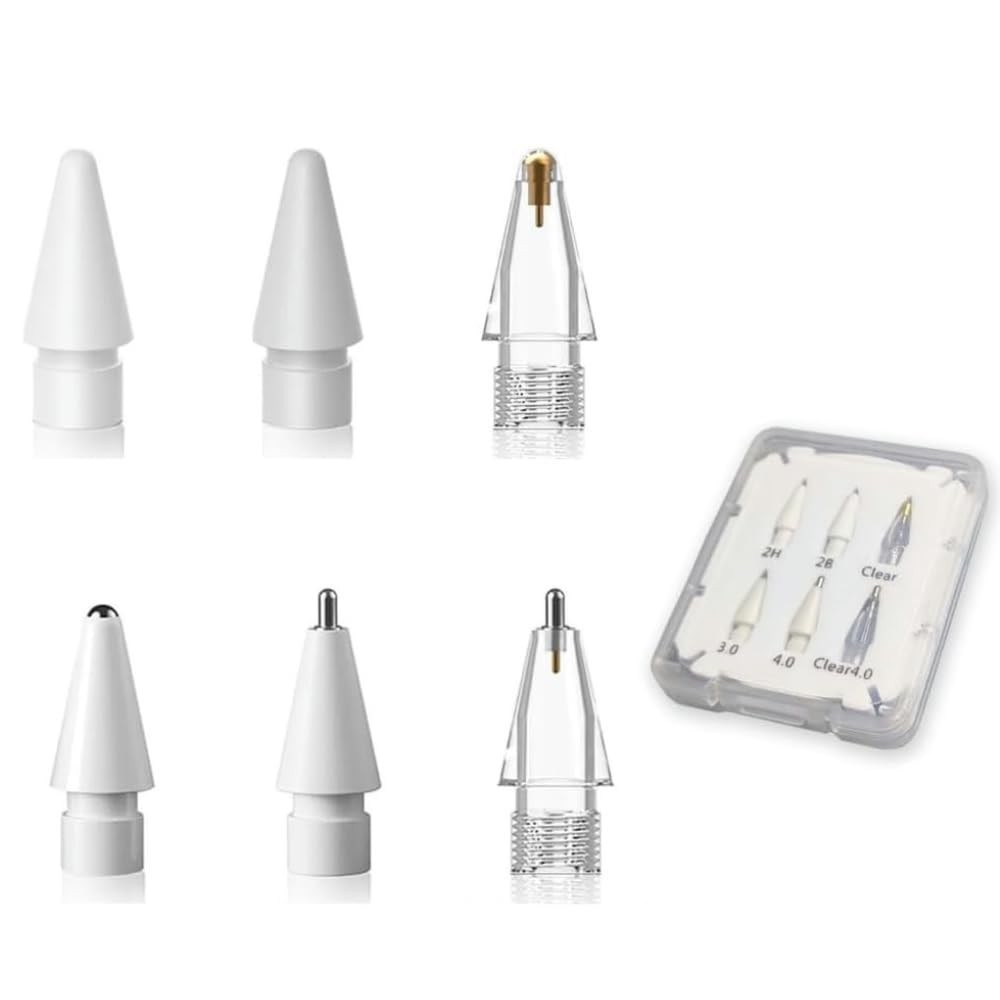 6 Pack Replacement Pencil Tips for Apple Pencil Pro 1st 2nd Gen &Logitech Crayon