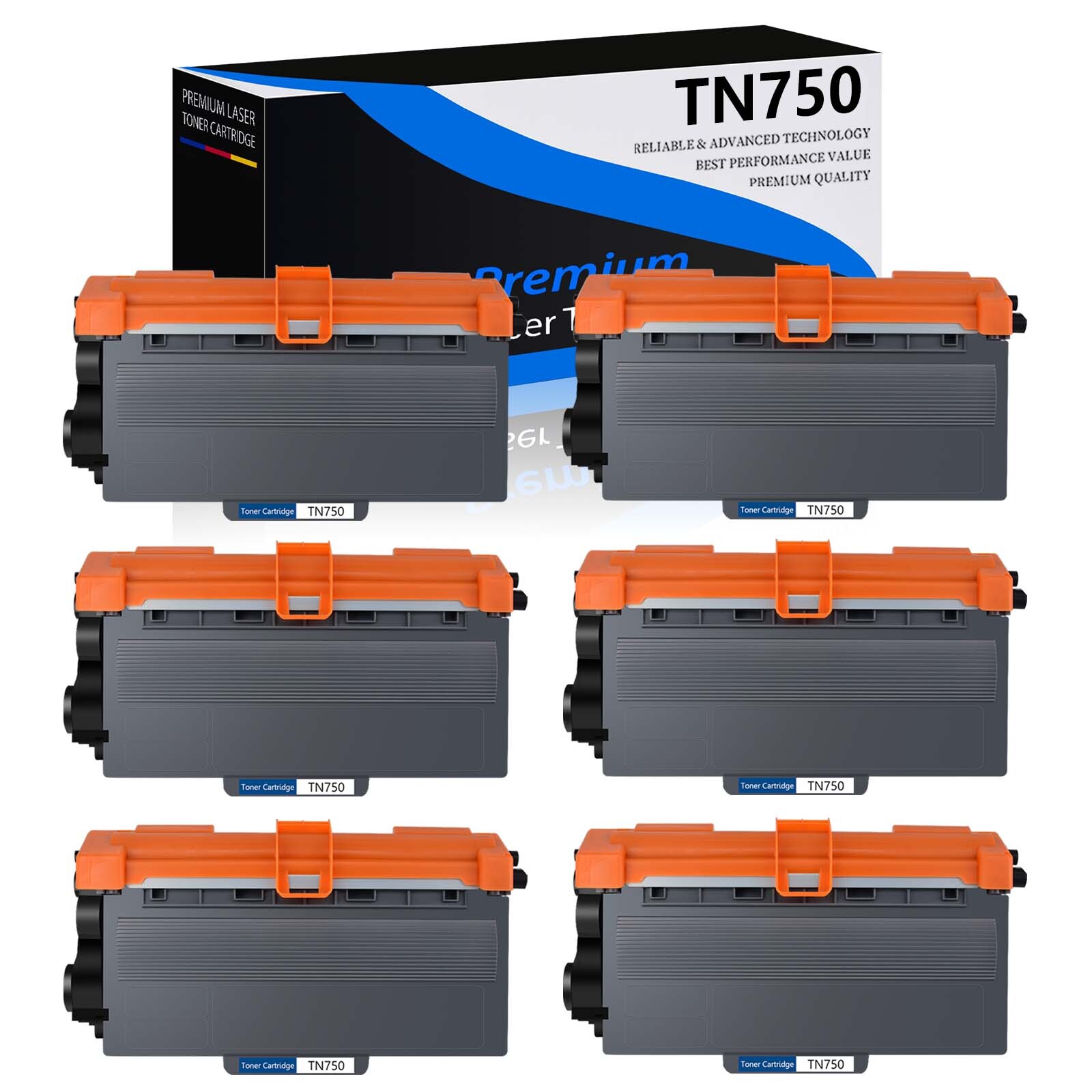 6PK High Yield TN750/TN720 Toner Cartridge for Brother HL-5470DW HL-5470DWT