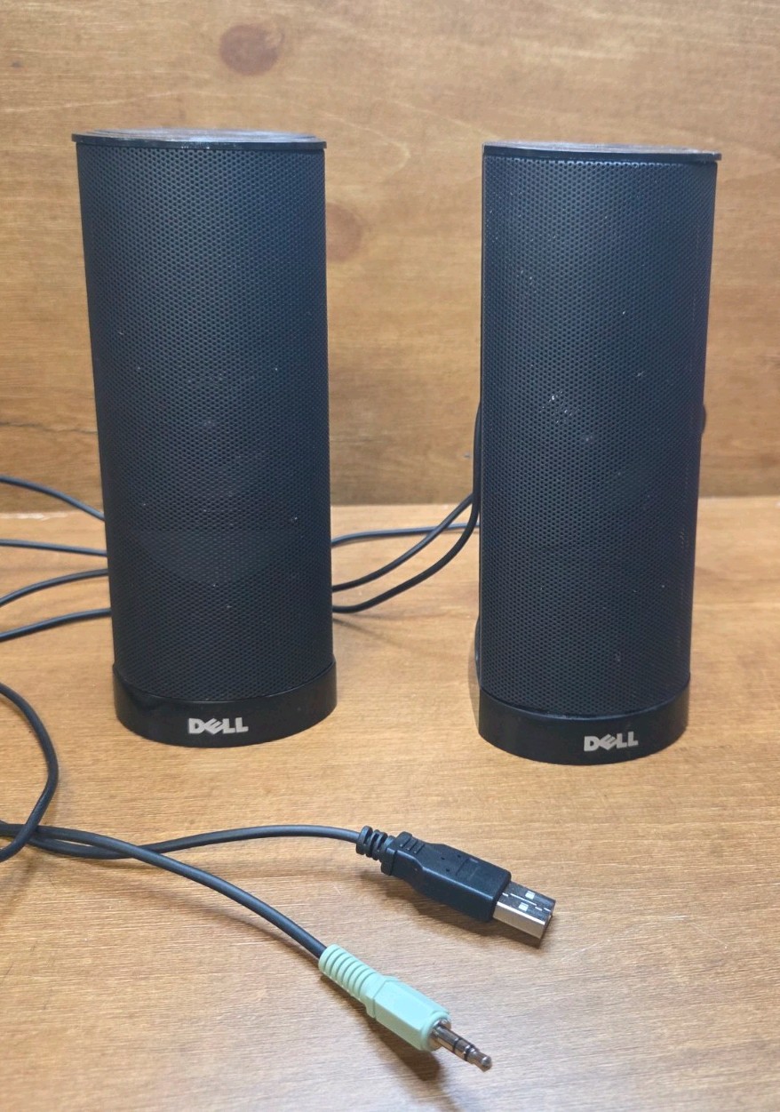 Dell AX210 AUX USB Powered Multimedia Speaker System Black For PC Laptop