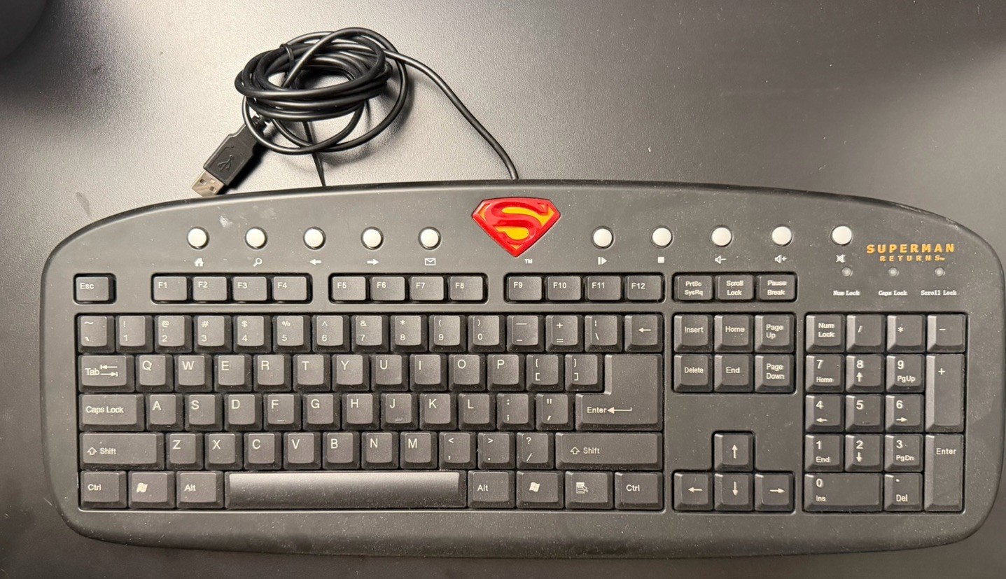 Superman Returns SP-6000 Super Slim USB Keyboard DC Comics i-Rocks Black