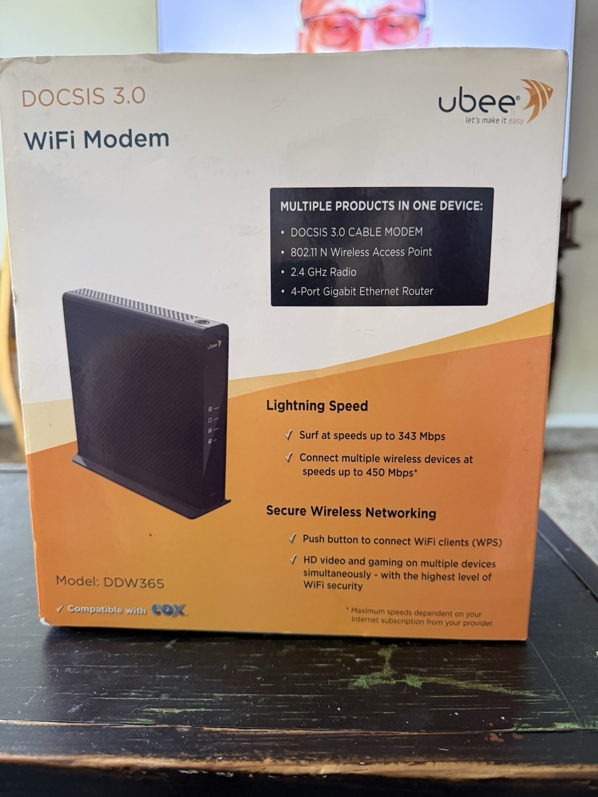 UBEE DDW365 DOCSIS Wireless 3.0 Cable Modem Router Gateway Tested Turns On