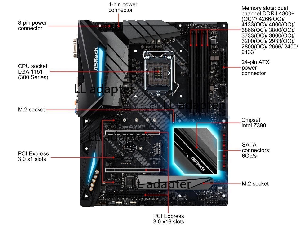 ASRock Z390 Extreme4 LGA 1151 (300 Series) Intel Z390 ATX Motherboard