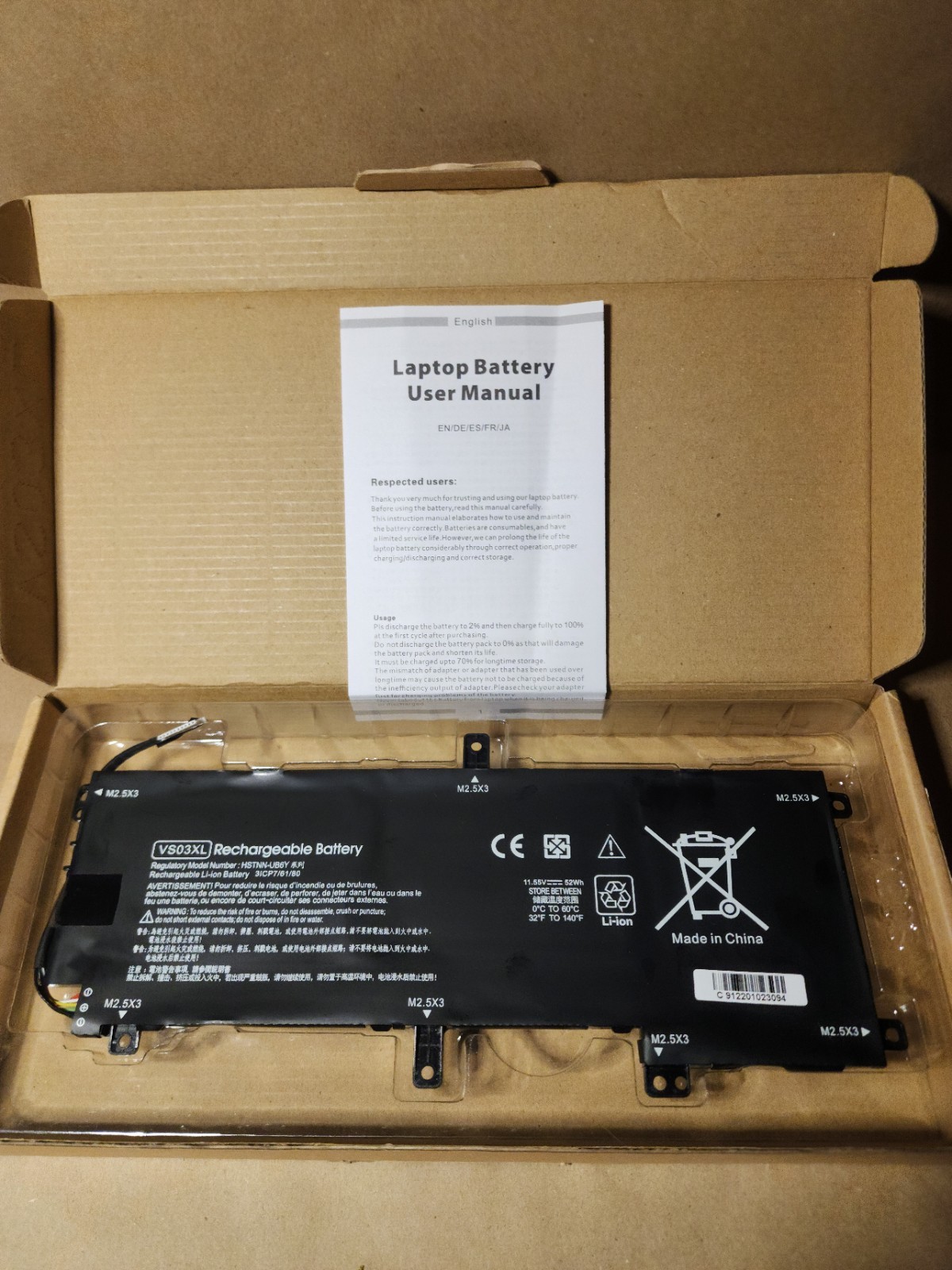 Envy 15-AS 15T-AS Series VS03XL Laptop Battery for HP HSTNN-UB6Y 849313-856 NEW