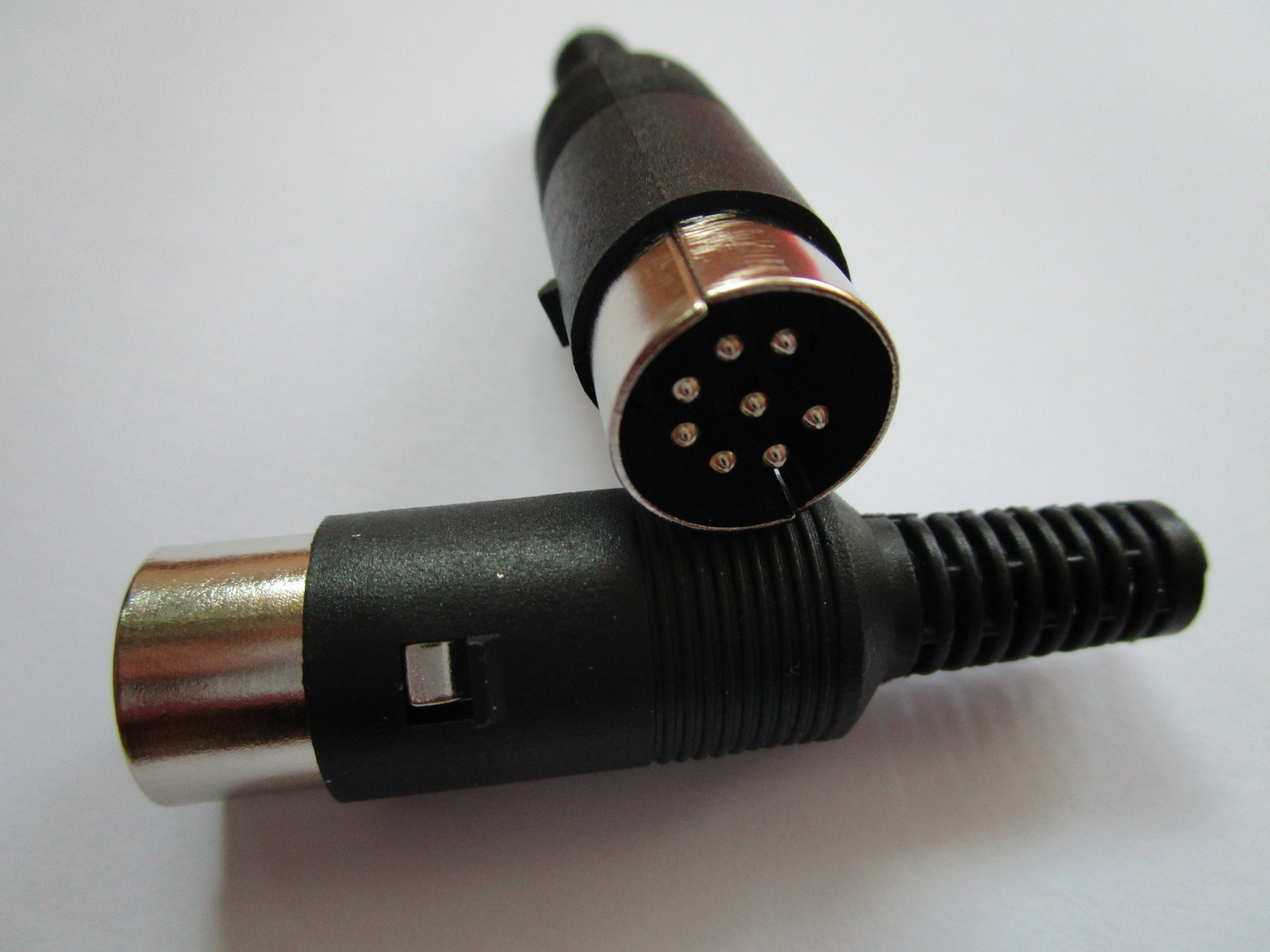 30 Pcs DIN Plug Male Connector 8 Pin with Plastic Handle New