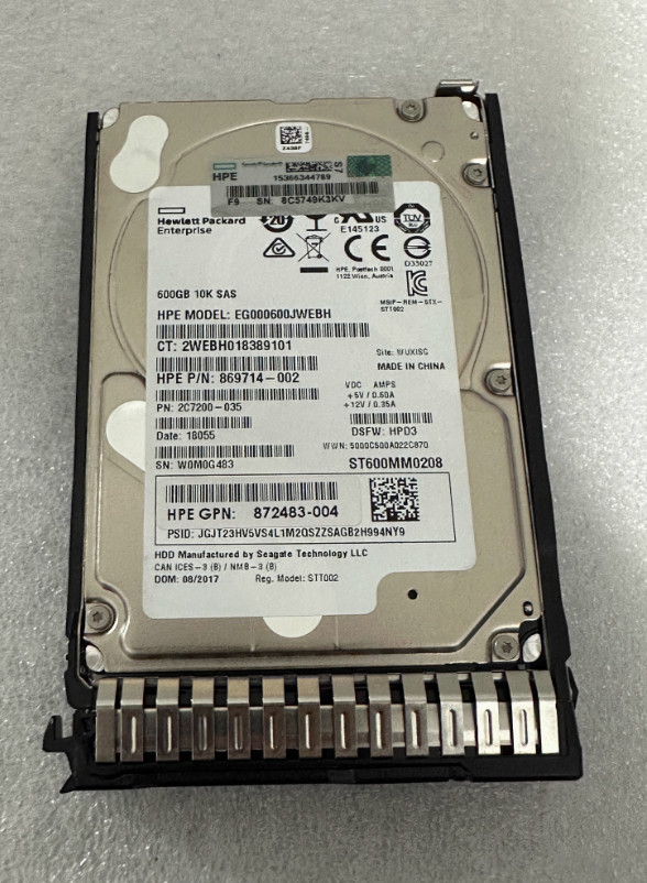 872477-B21 872736-001 NEW HPE 600GB 12G SAS 10K ENT 2.5" SC DS HDD Hard Drive