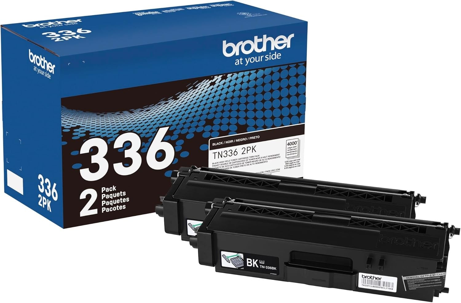 Brother Tn336 High Yield Black Toner Cartridge Twin Pack 8000 Pages 2Pk