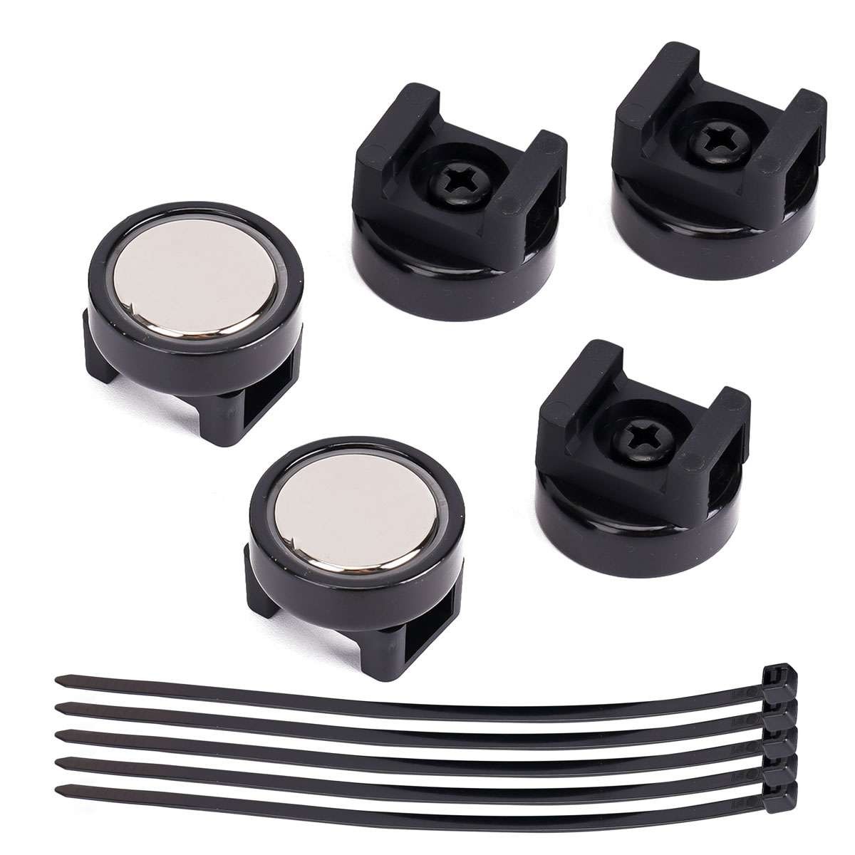 5PCS Black Magnetic Cable Zip Tie Mount Base Wire & Clips Management Base Holder