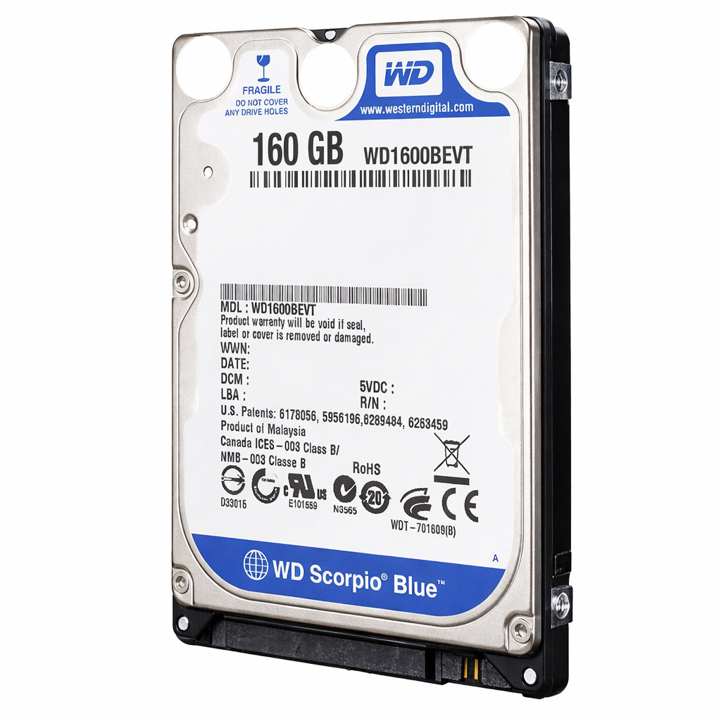 BULK 20x -Western Digital Scorpio Blue 160GB,Internal,5400RPM,2.5" (WD1600BEVT)