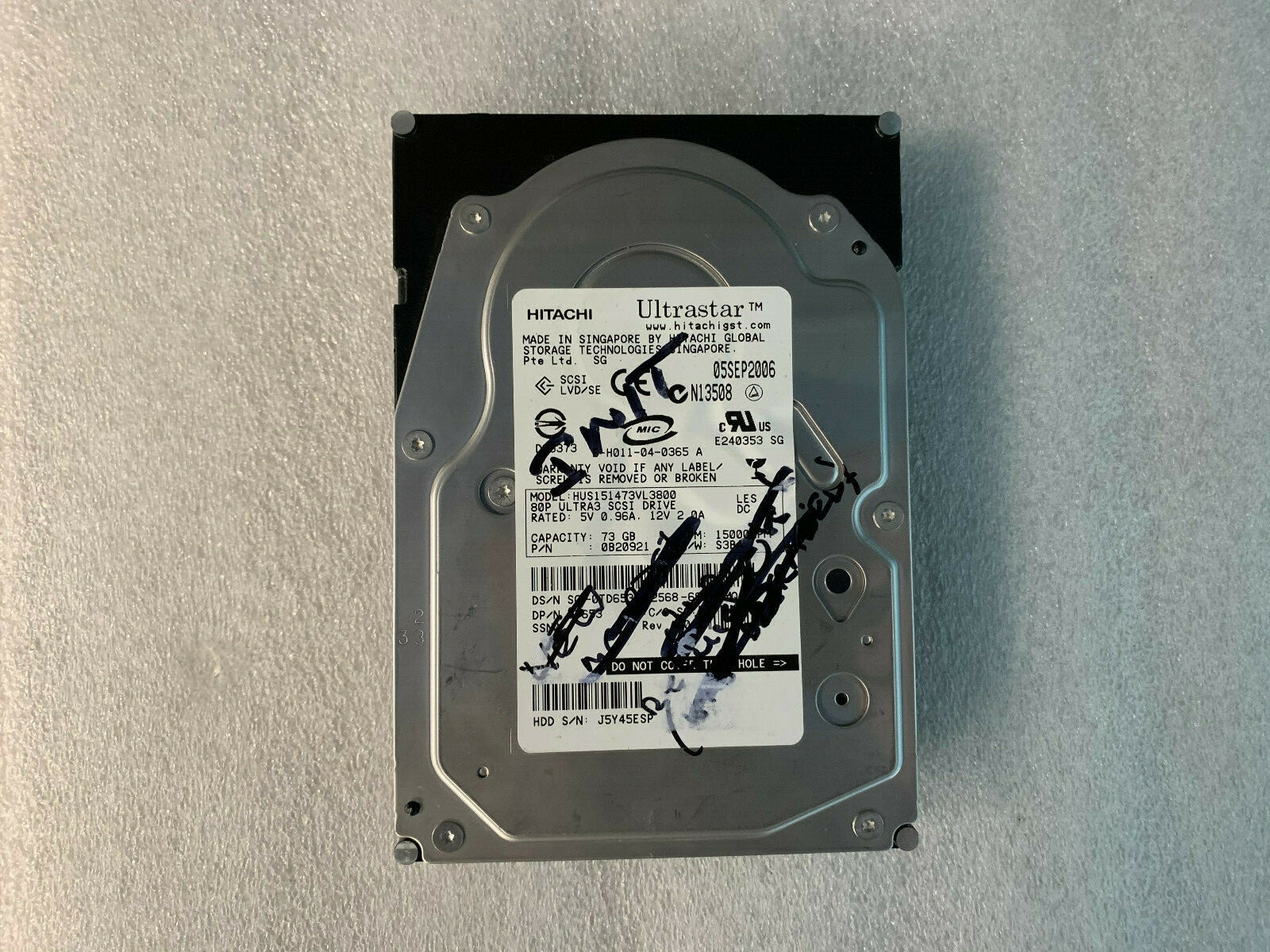 *See Picture* Dell TD653 73GB U320 15K 80Pin Drive HUS151473VL3800 0B20921