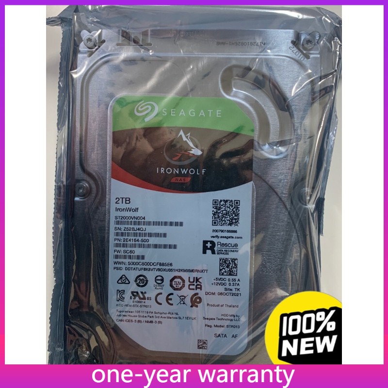 ST2000VN004 Original Seagate IronWolf 5900RPM 2TB 3.5" NAS HDD Hard Disk Drive