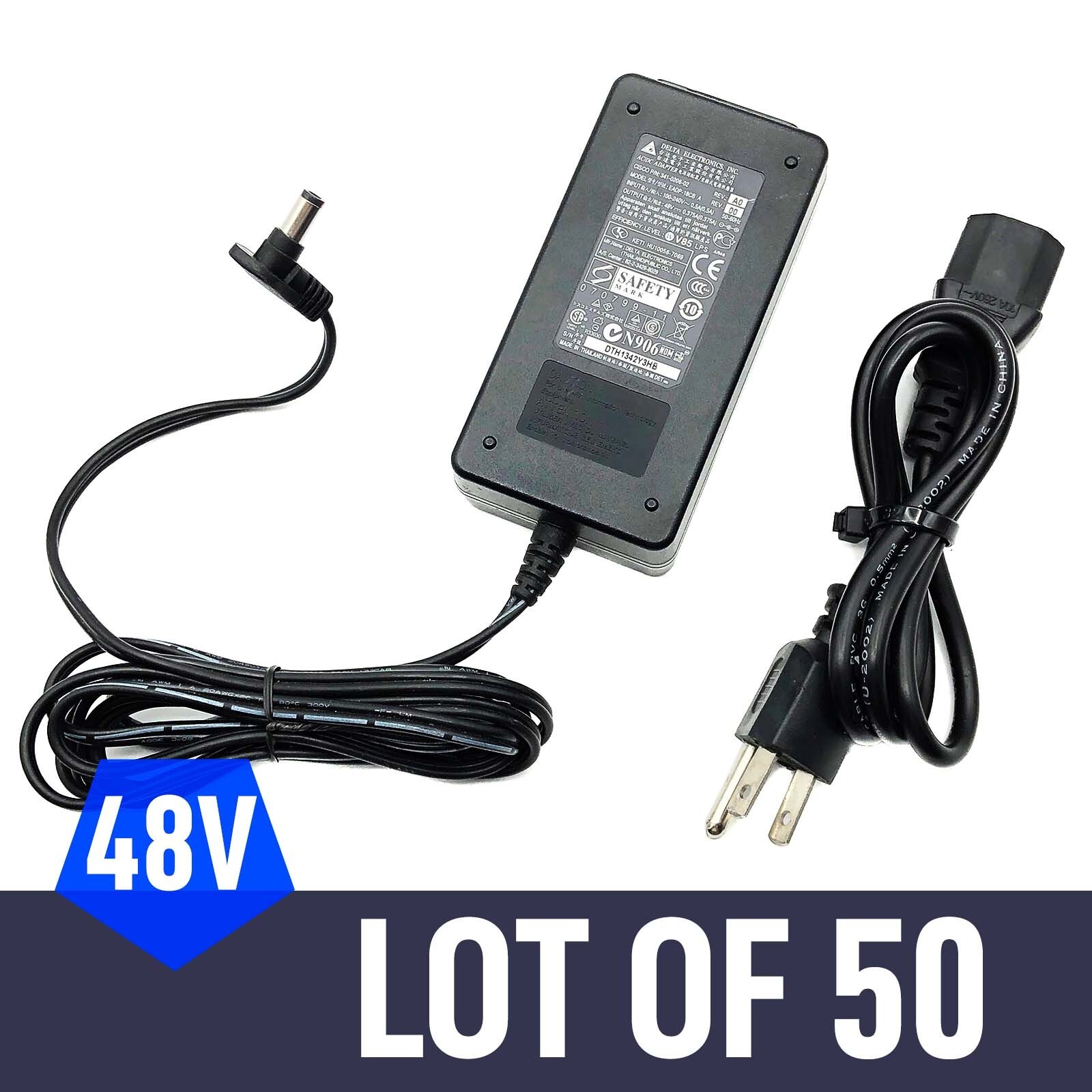Lot of 50 Original Delta Cisco AC Power Adapter 48V for Cisco Office IP Phones