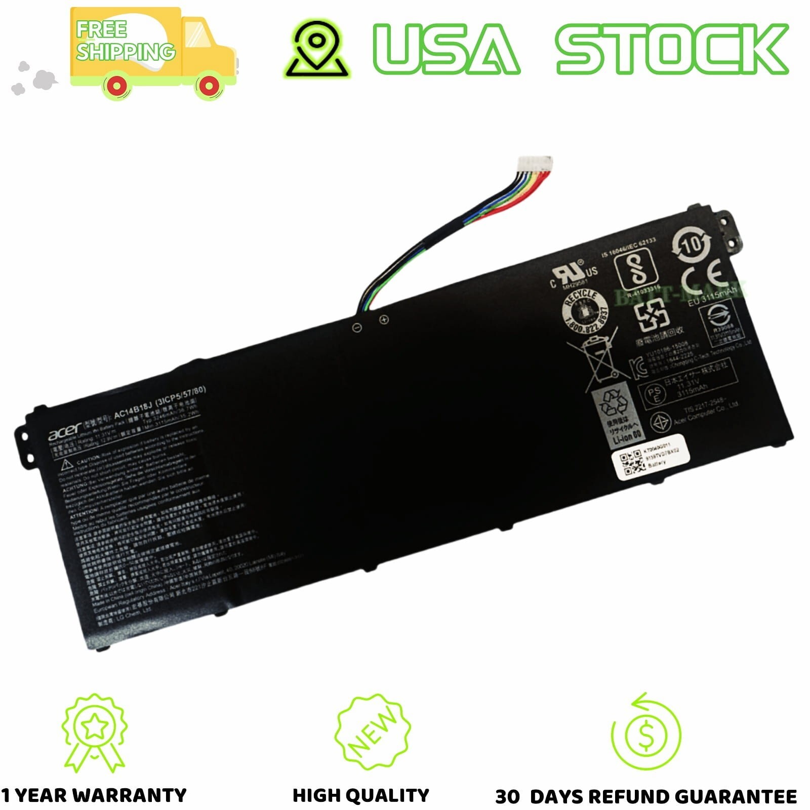 AC14B18J GENUINE NEW Battery For Acer Aspire TravelMate X359 X349 Spin 5