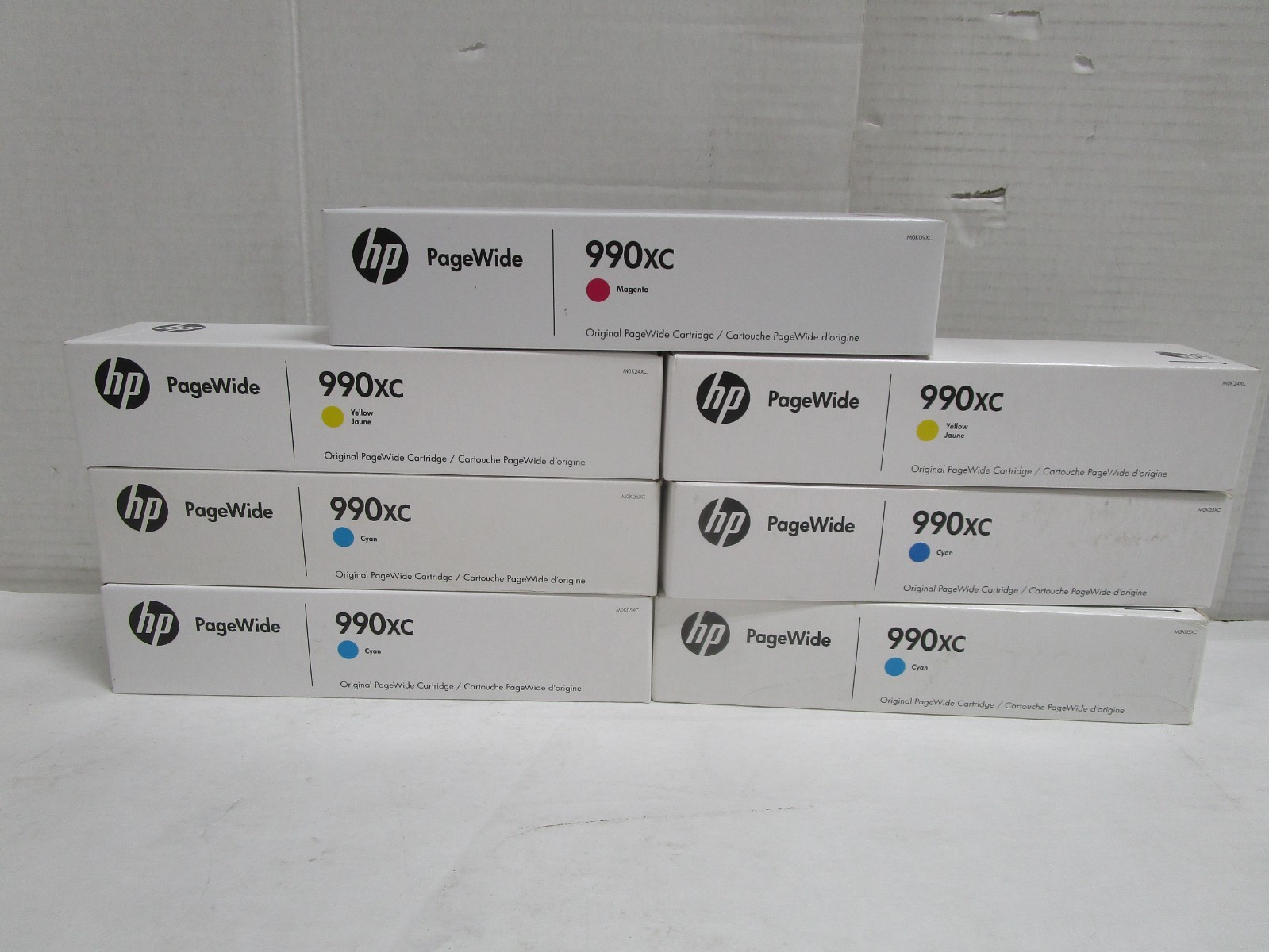 HP 990XC Page Wide CYM Ink Cartridges LOTOF 7 For P75050  P77750 OEM NEW SEALED