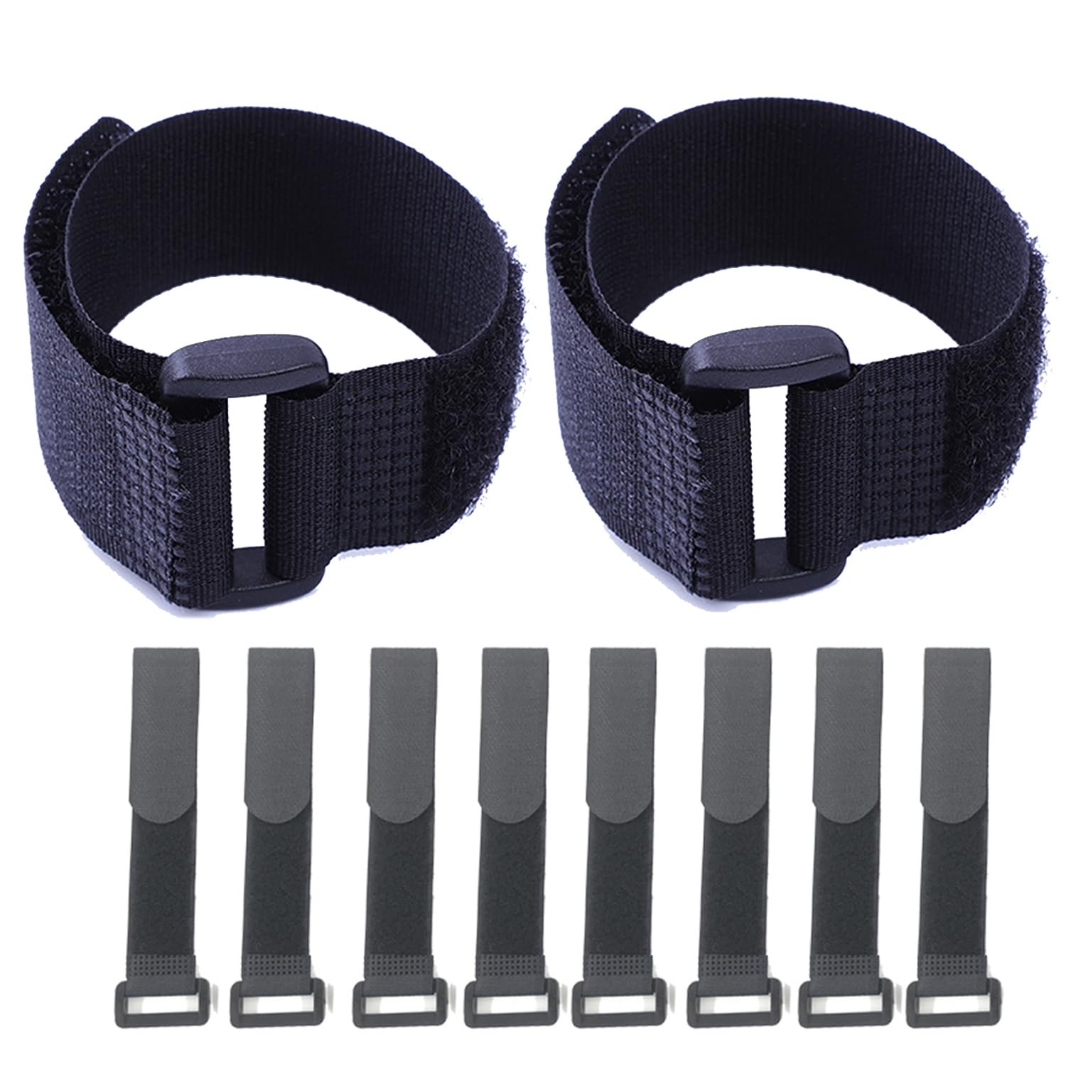 10Pack 1x12” Reusable Nylon Cable Straps with Buckle for Cords Organizer