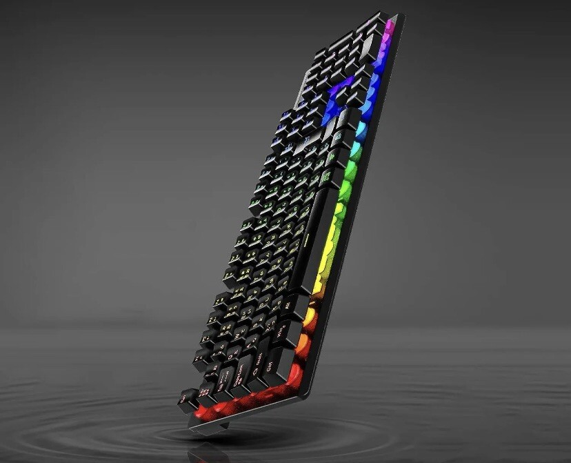 NPET K10V3 gaming keyboard LED backlight 7 colors waterproof usb 26 keys ‎NEW