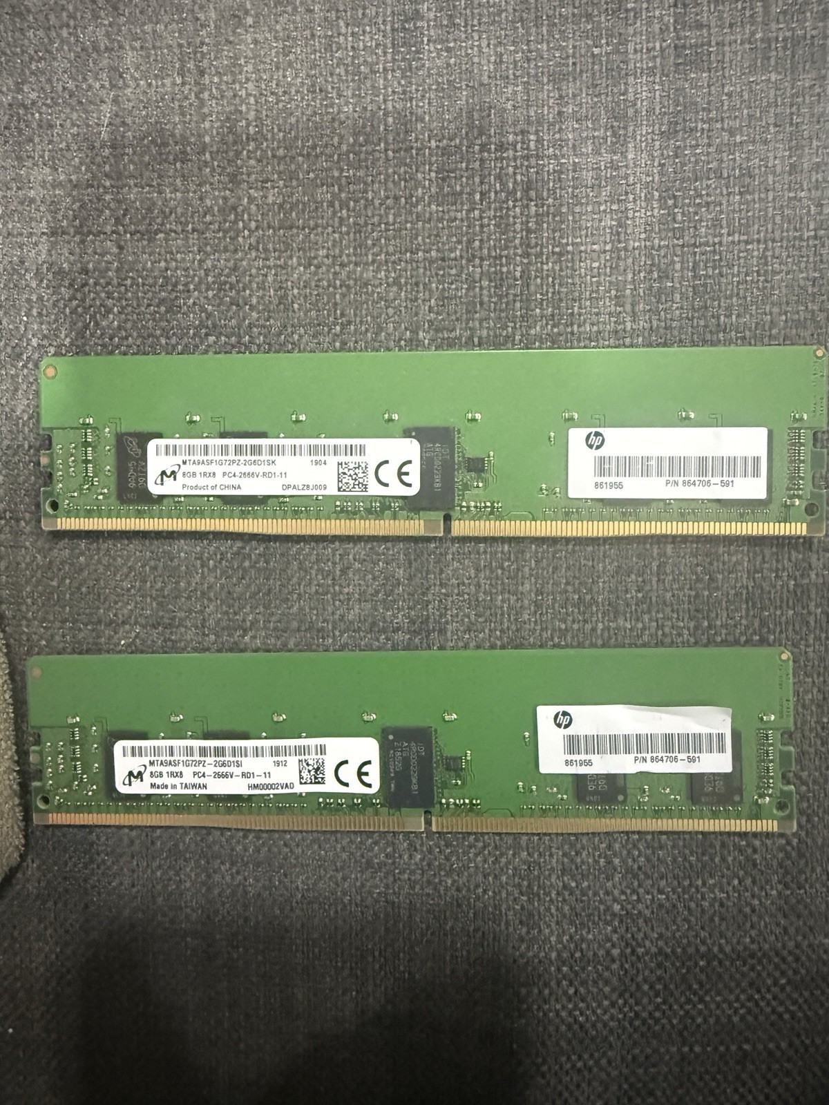 HP 864706-591 8GB 1Rx8 2666V M393A1K43BB1