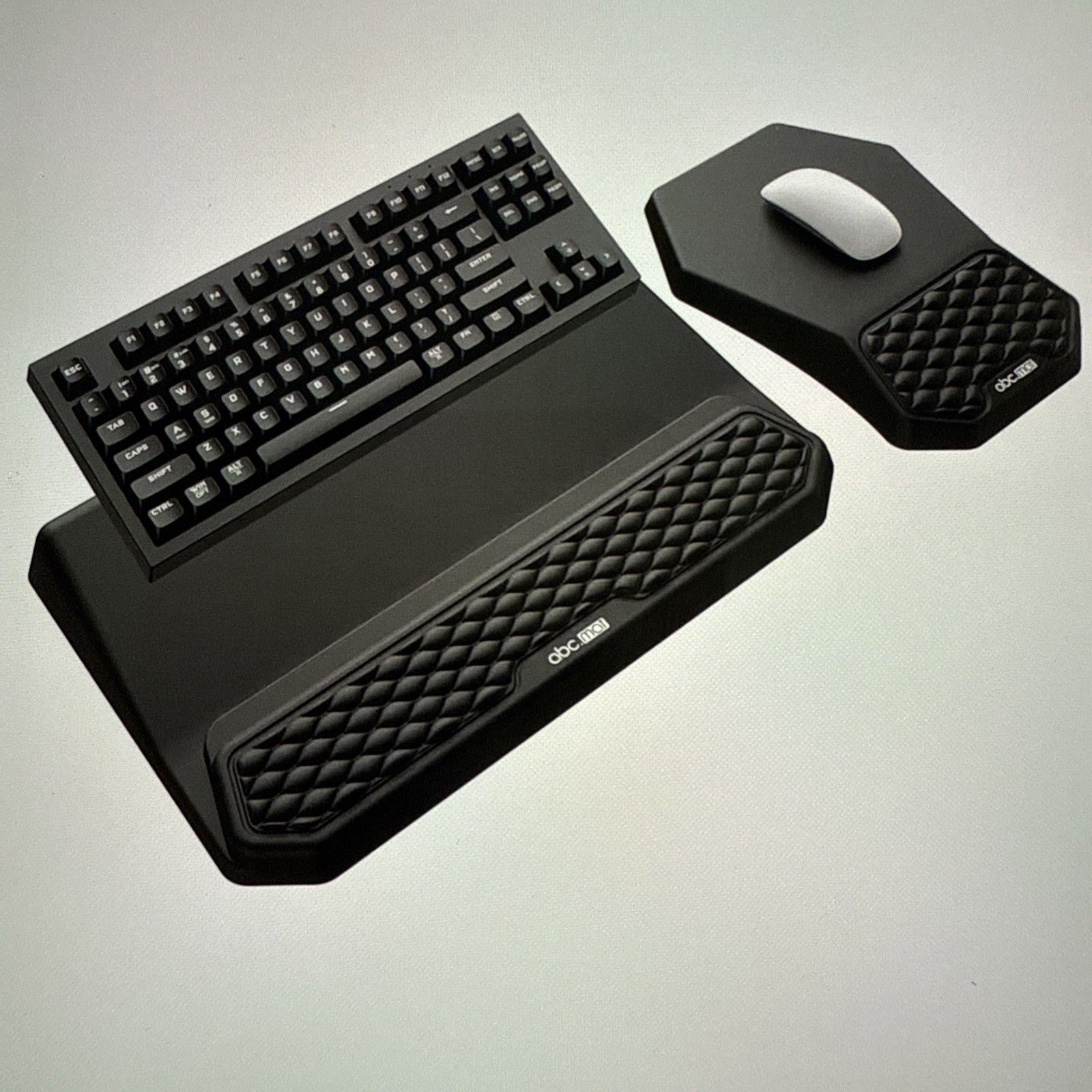 3-in-1 Ergonomic Keyboard Stand with Wrist Rest & Mouse Pad 17”x 11” Black 