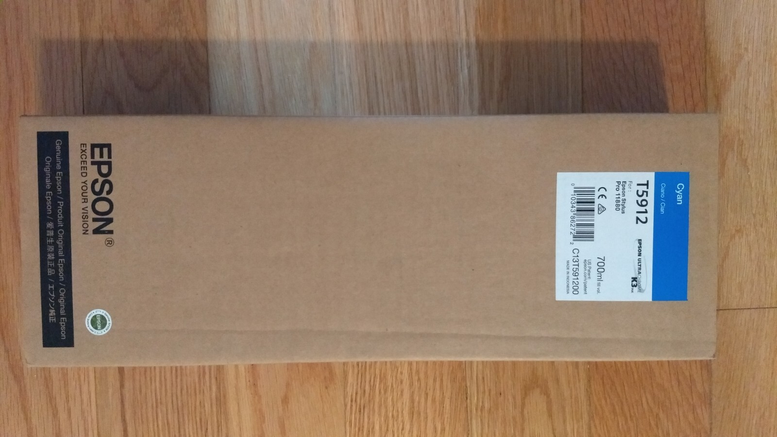 2018 GENUINE EPSON CYAN ULTRACHROME K3 INK T5912 STYLUS PRO 11880 700ml SEALED