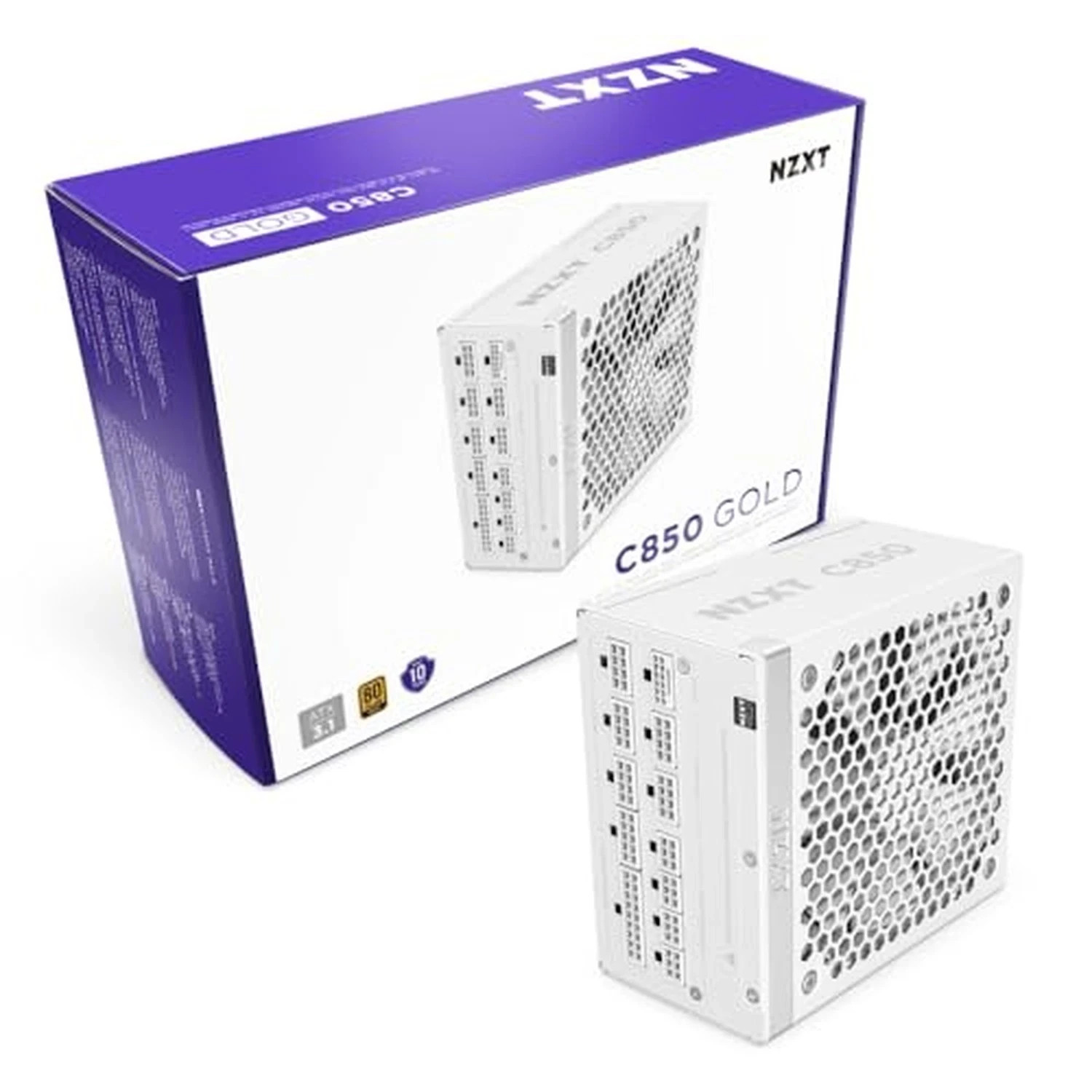 NZXT C850 Gold ATX 3.1-850W Fully Modular Power Supply White 850W Gold - NEW