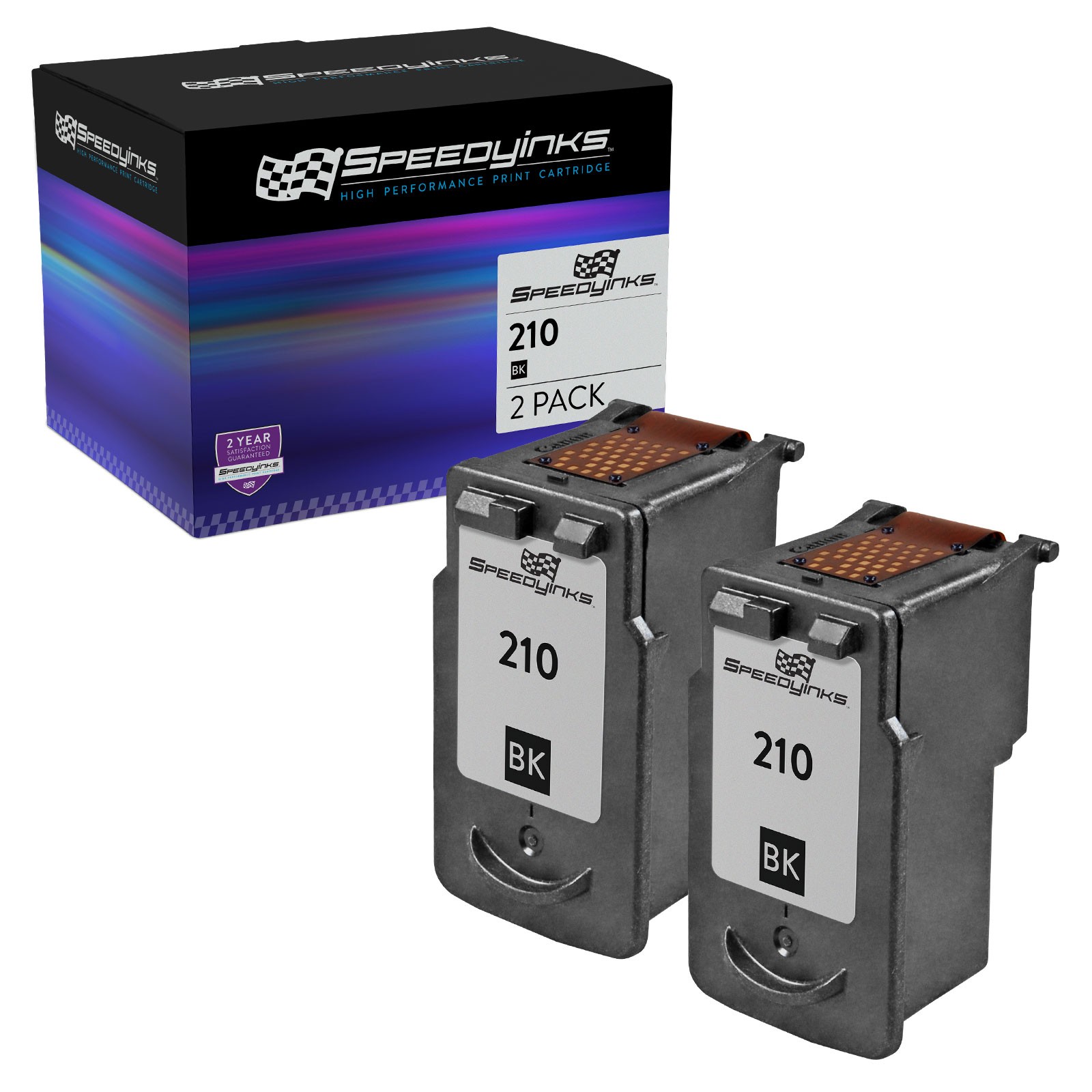 2pk Reman Canon PG-210 2974B001 Blk Inkjet PIXMA iP2700 iP2702 MP230 MP240 MP250