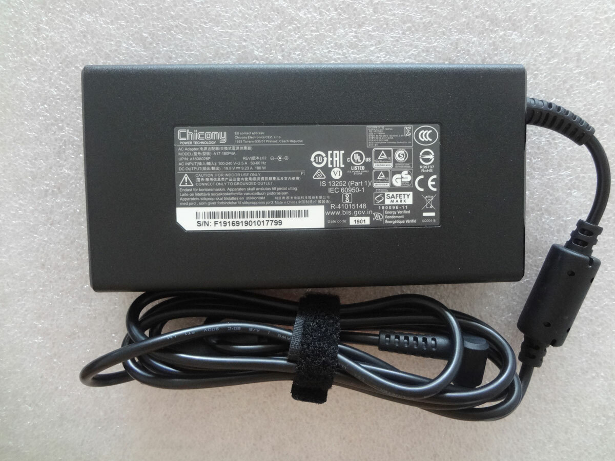 For MSI WS65 8SK-431 Chicony 19.5V9.23A A17-180P1A 5.5mm 180W AC Adapter Genuine