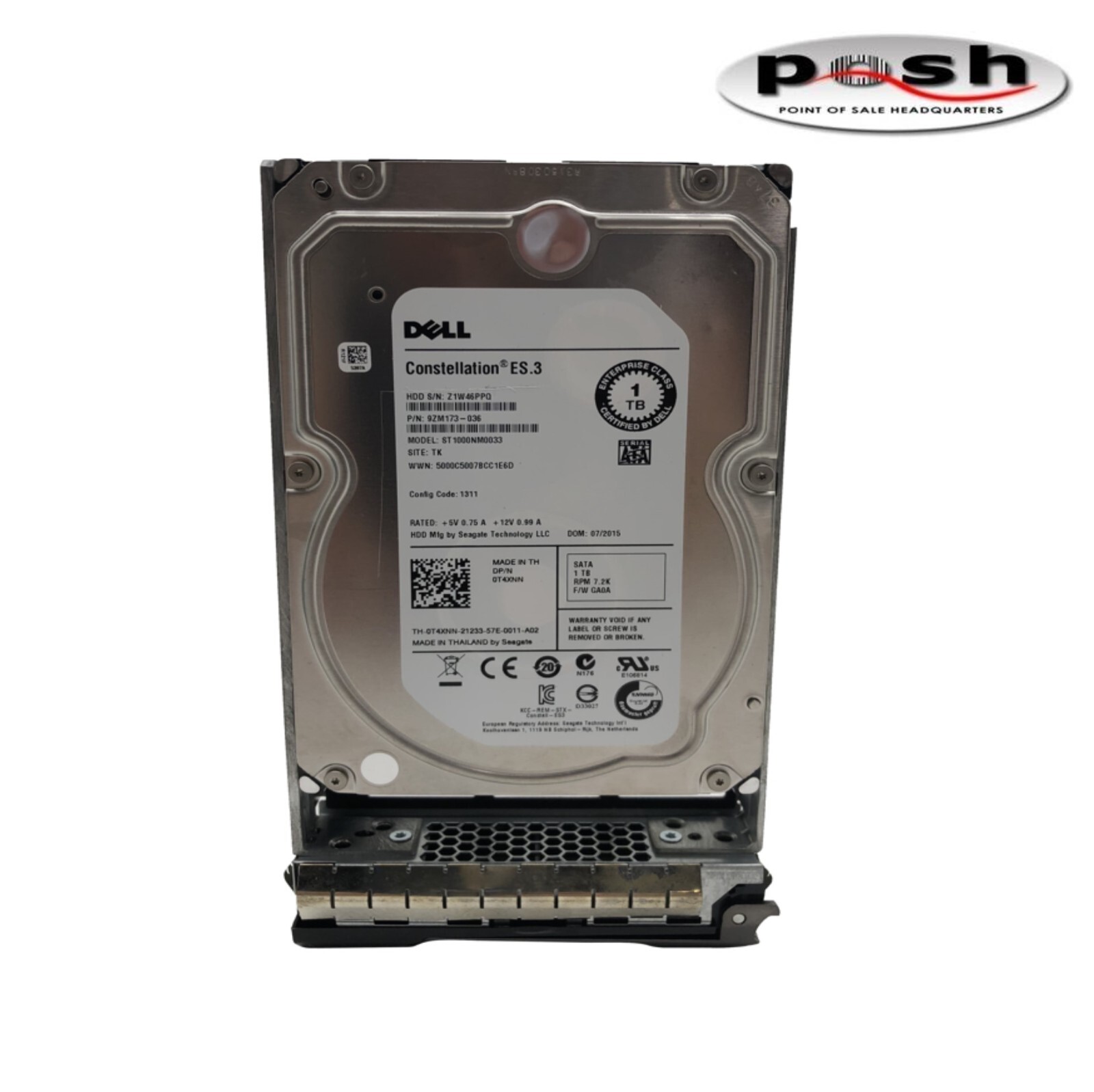 Dell Branded Seagate ST1000NM0033 1TB SATA 7200 RPM HARD DRIVE