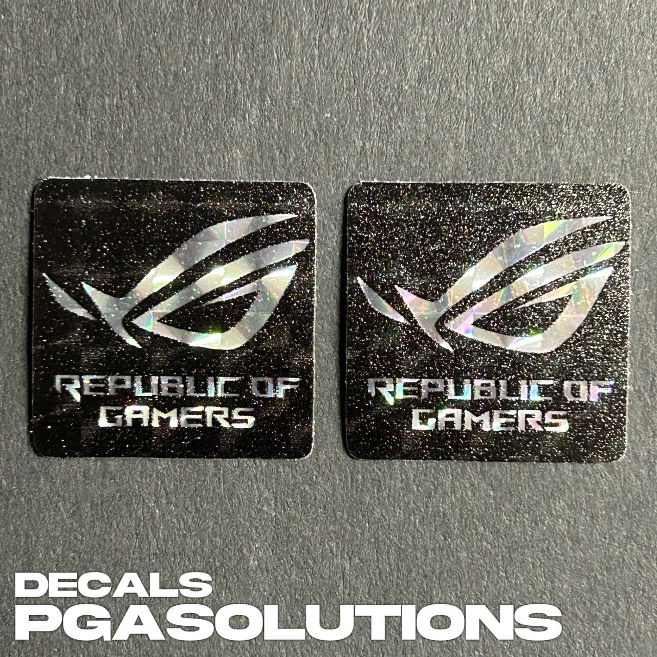 2x Asus ROG Prismatic Desktop / Laptop Custom Sticker Label (NEW)
